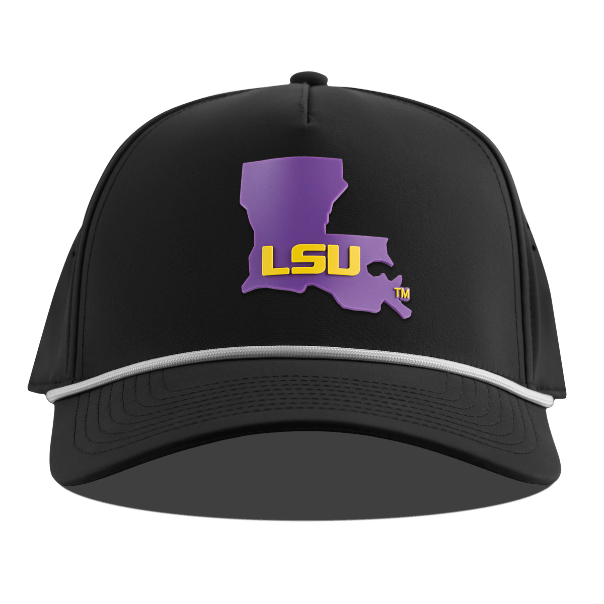 Louisiana State University "LSU Purple State" Curved 5 Panel Rope Black
