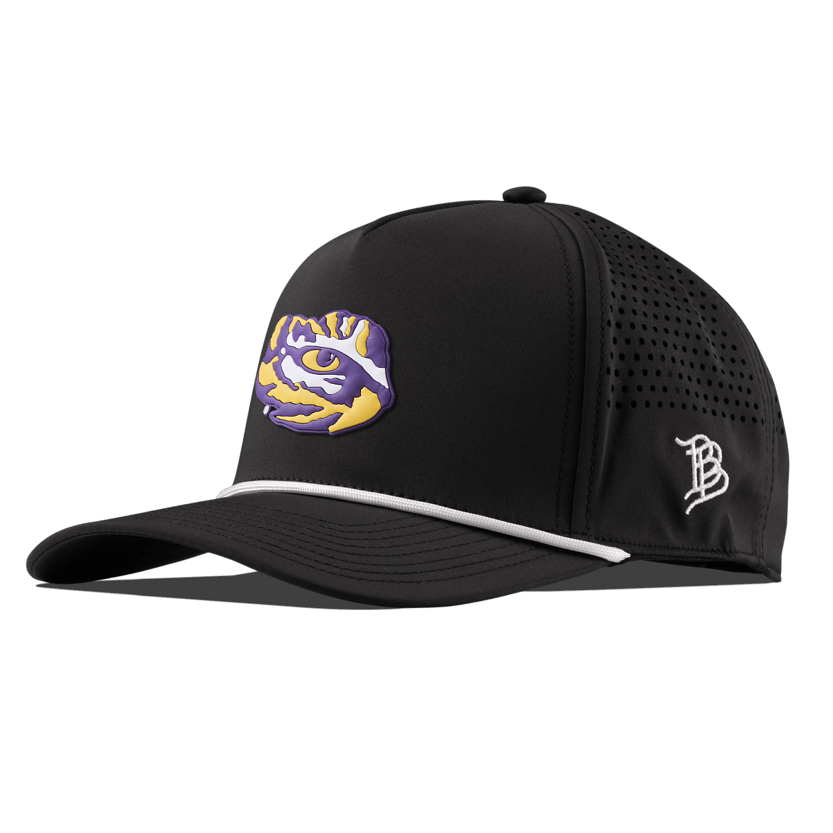 Louisiana State University "LSU Tiger Team Logo" Curved 5 Panel Rope Black