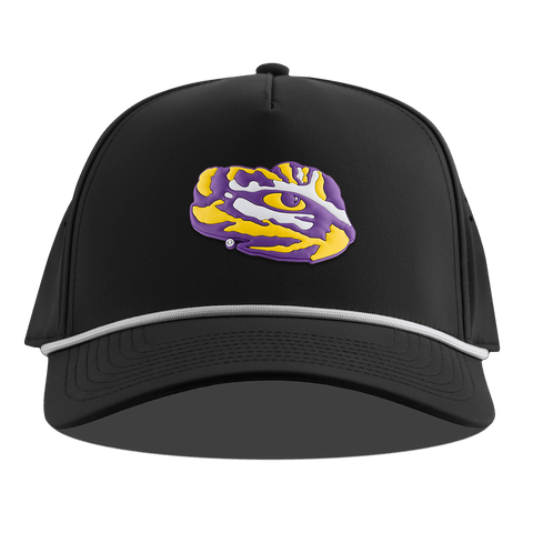 Louisiana State University "LSU Tiger Team Logo" Curved 5 Panel Rope Black