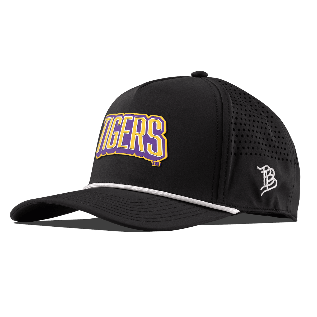 Louisiana State University "LSU Tigers Block" Curved 5 Panel Rope Black