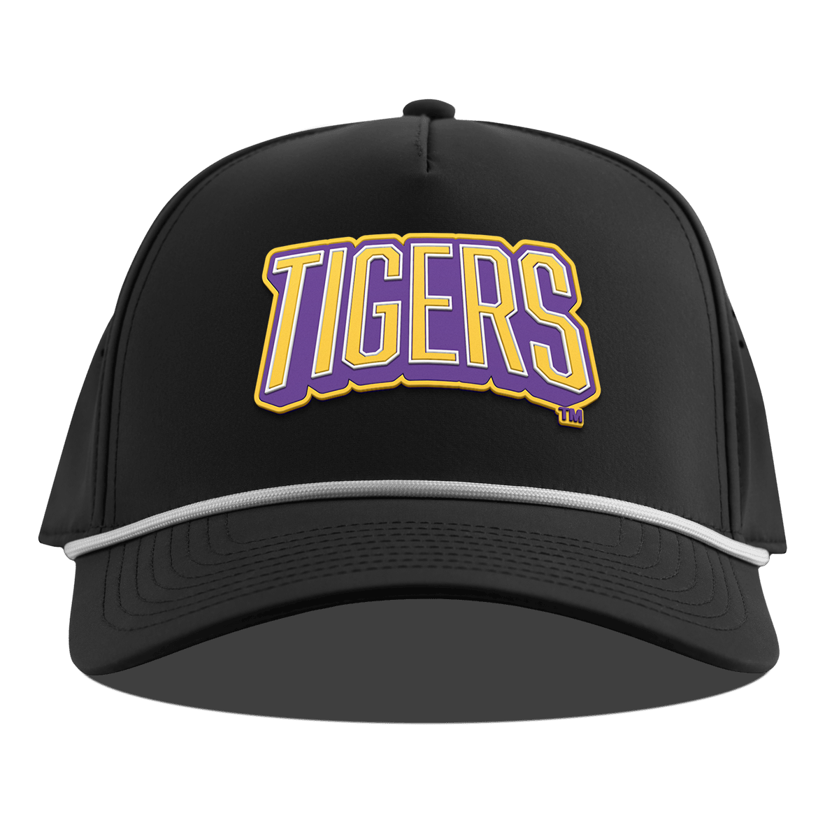 Louisiana State University "LSU Tigers Block" Curved 5 Panel Rope Black