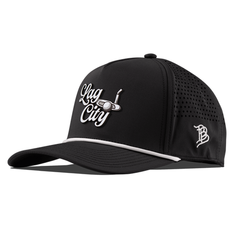 Lag City Script Curved 5 Panel Rope Black