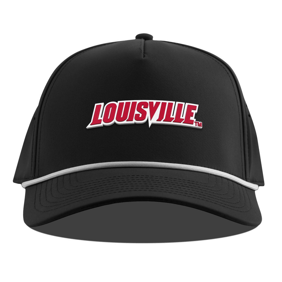University of Louisville "Louisville Block" Curved 5 Panel Rope Black
