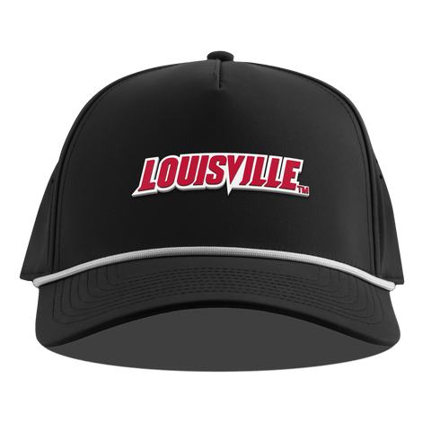 University of Louisville "Louisville Block" Curved 5 Panel Rope Black