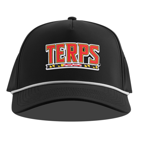 University of Maryland "Maryland Terps" Curved 5 Panel Rope Black