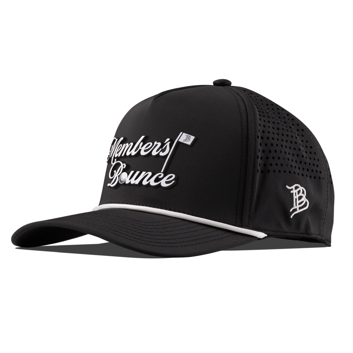 Member's Bounce Curved 5 Panel Rope Black/White