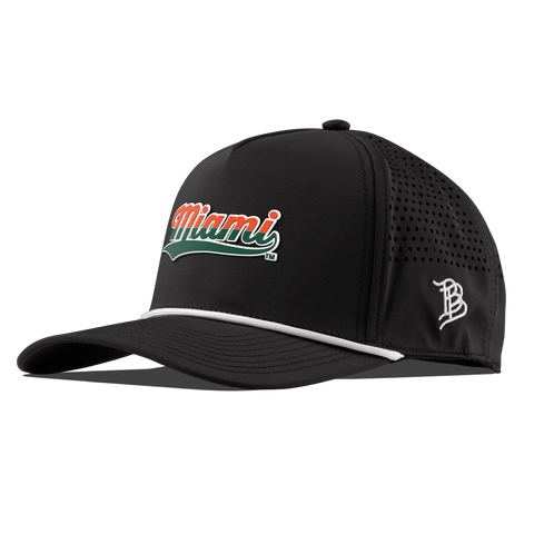 University of Miami "Miami Script" Curved 5 Panel Rope Black