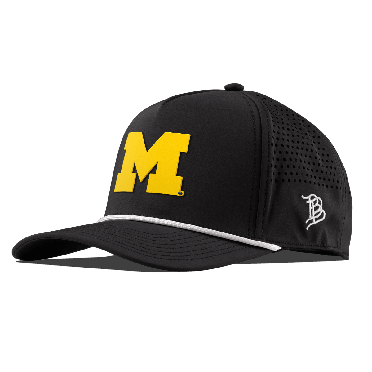 University of Michigan "Michigan Gold Block" Curved 5 Panel Rope Black