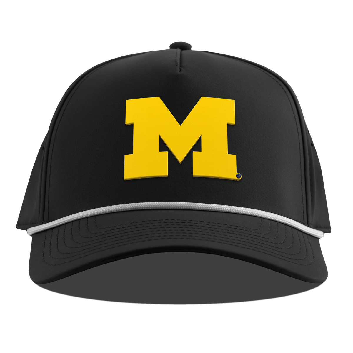 University of Michigan "Michigan Gold Block" Curved 5 Panel Rope Black