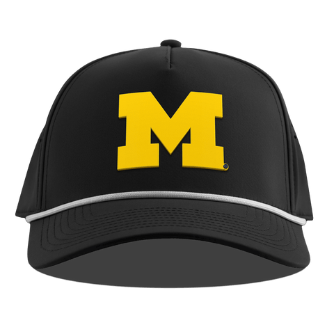 University of Michigan "Michigan Gold Block" Curved 5 Panel Rope Black
