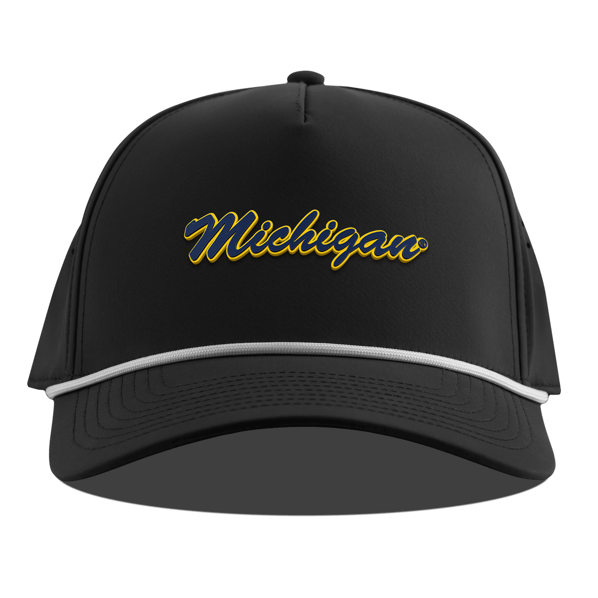 University of Michigan "Michigan Script" Curved 5 Panel Rope Black