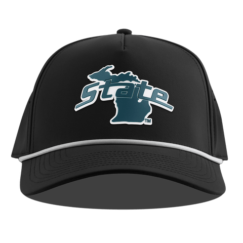 Michigan State University "Michigan State Outline" Curved 5 Panel Rope Black