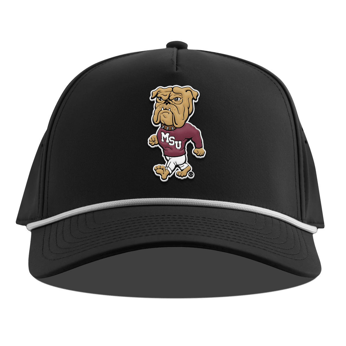 Mississippi State University "Mississippi State Bully" Curved 5 Panel Rope Black