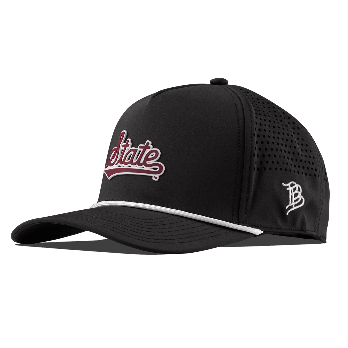 Mississippi State "Mississippi State Script" Curved 5 Panel Rope Black/White