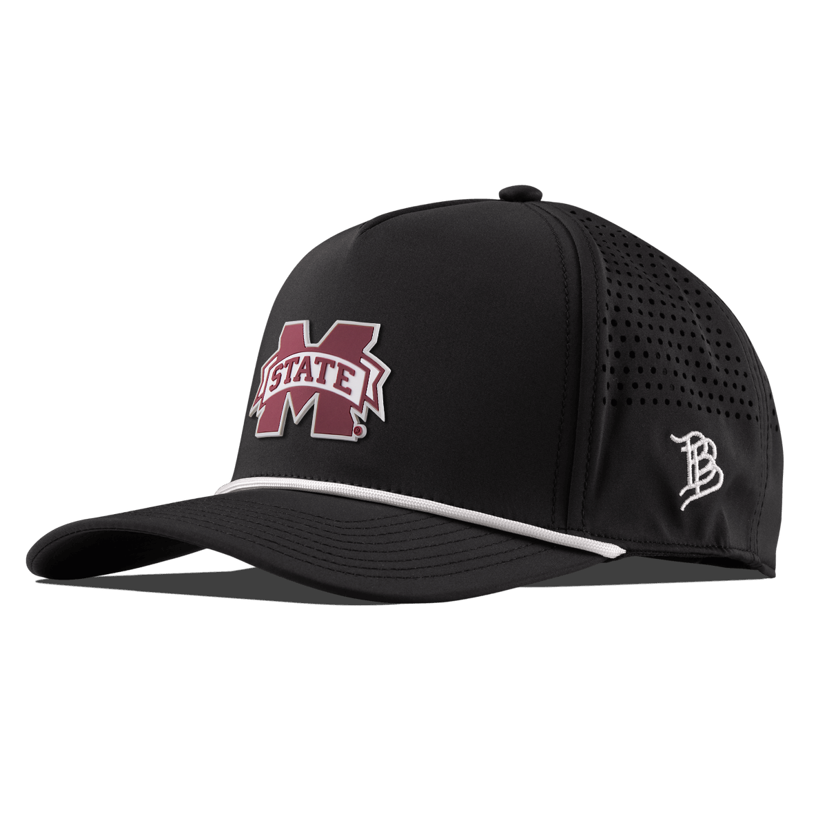 Mississippi State University "Mississippi State Team Logo" Curved 5 Panel Rope Black/White