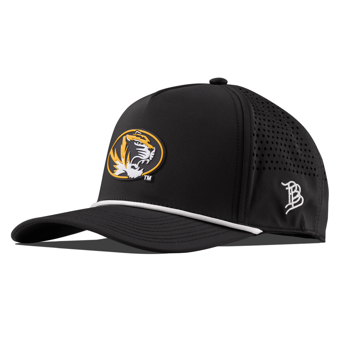 University of Missouri "Missouri Tigers Badge" Curved 5 Panel Rope Black