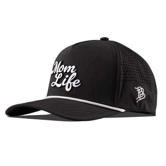 Mom Life Script Curved 5 Panel Rope Black/White