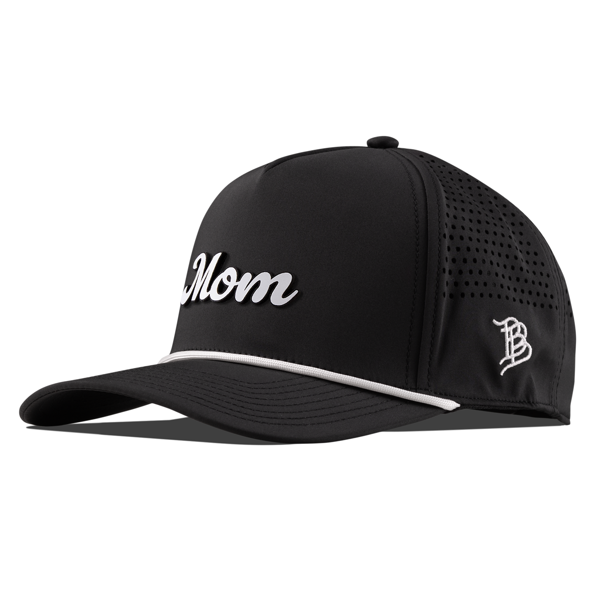 Mom Script Curved 5 Panel Rope Black