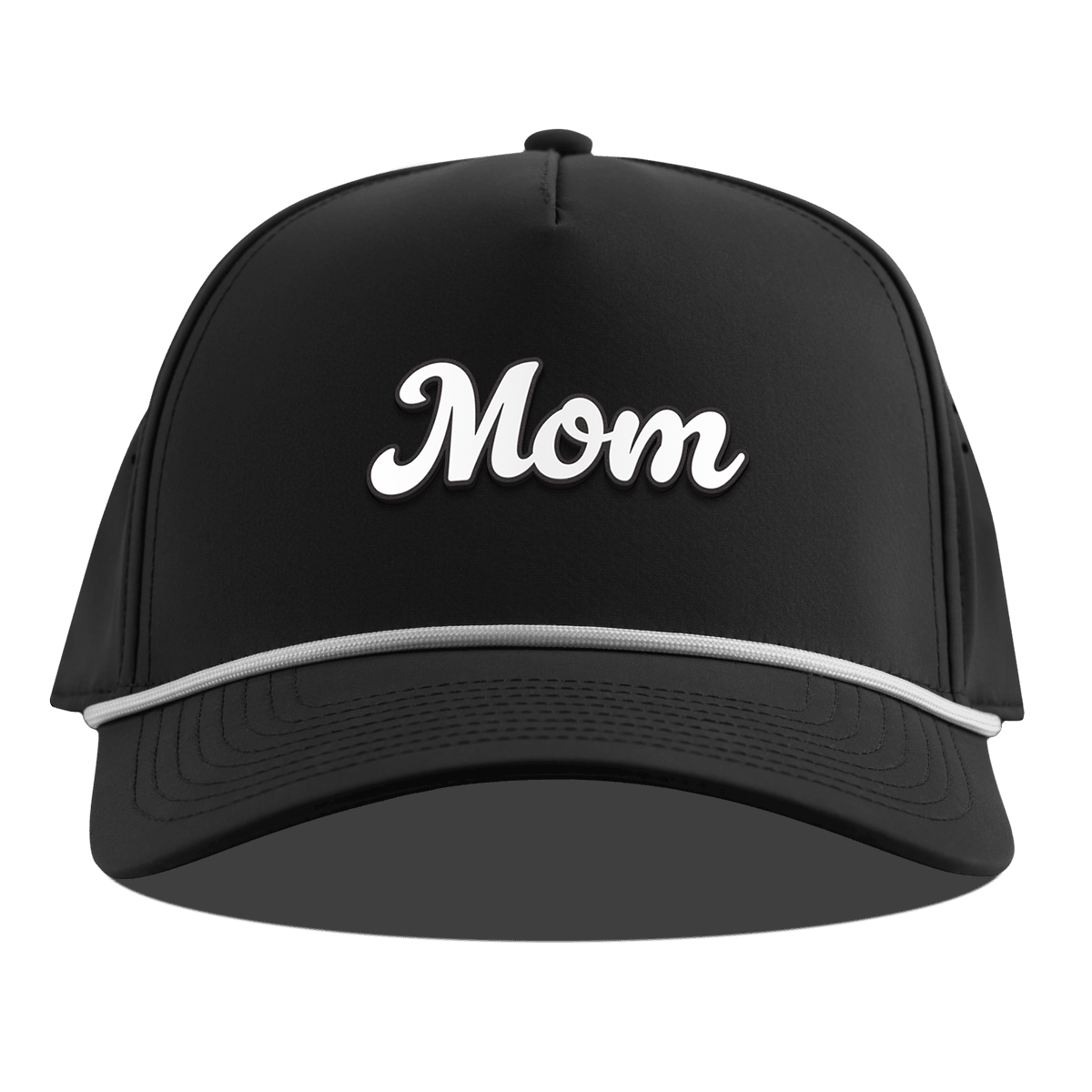 Mom Script Curved 5 Panel Rope Black