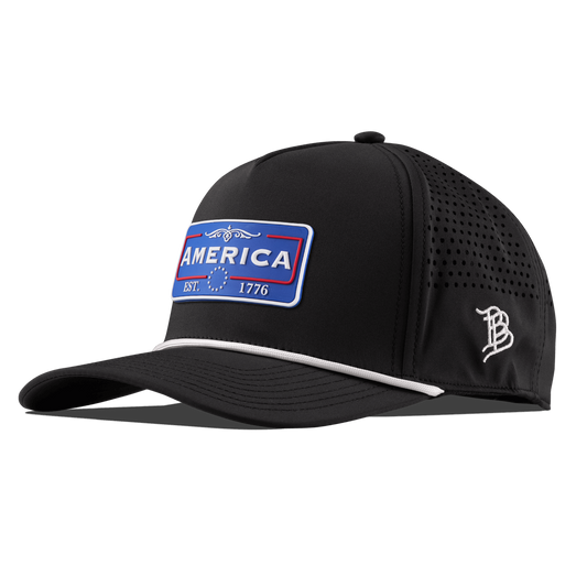 National Pride Curved 5 Panel Rope Back Black/White