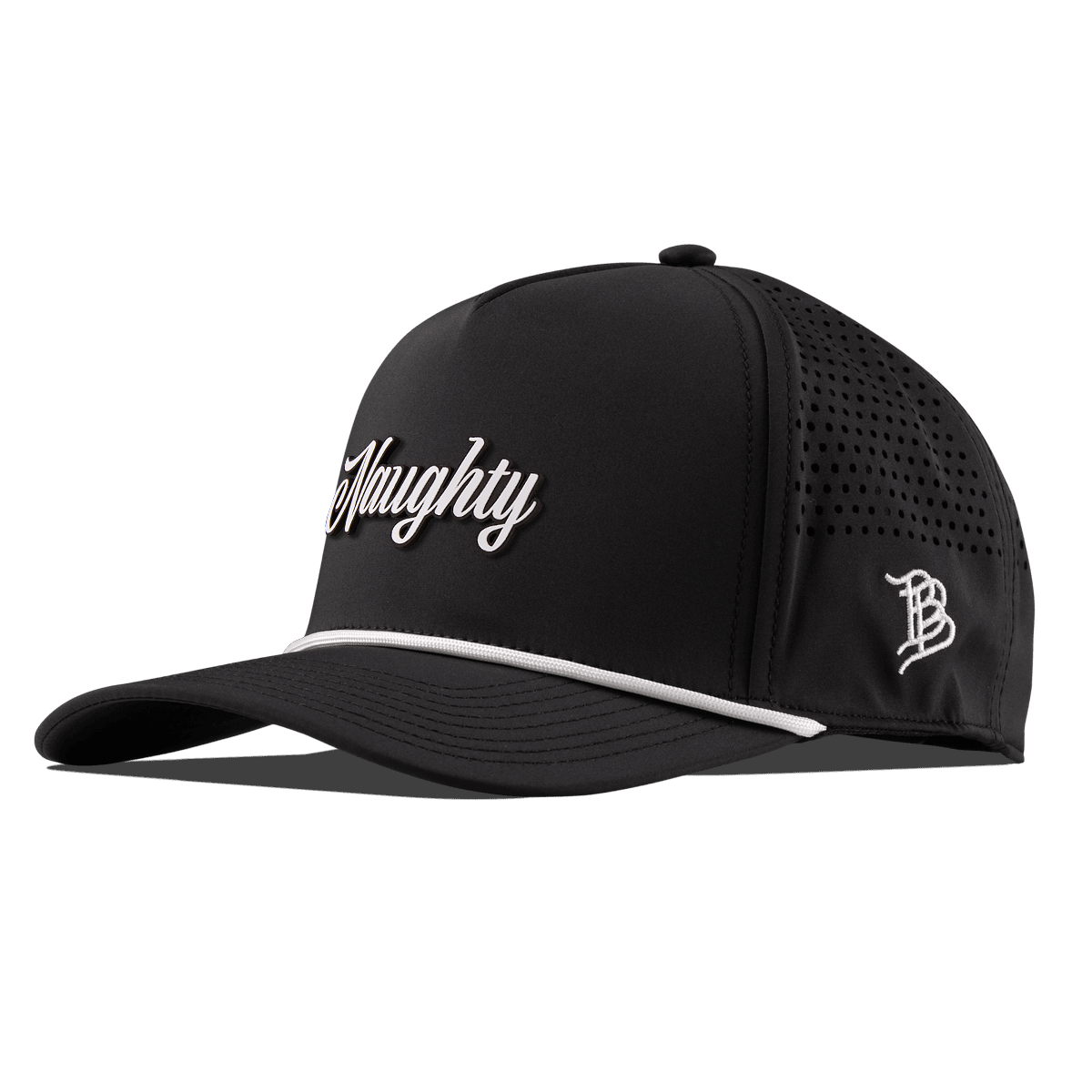 Naughty Curved 5 Panel Rope Black/White