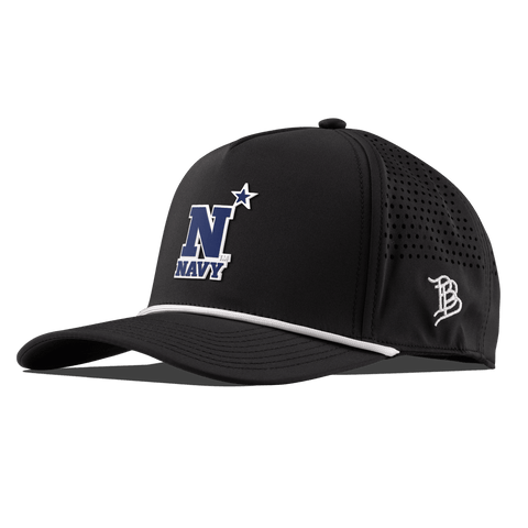 United States Naval Academy "Naval Academy Team Logo Navy" Curved 5 Panel Rope Black