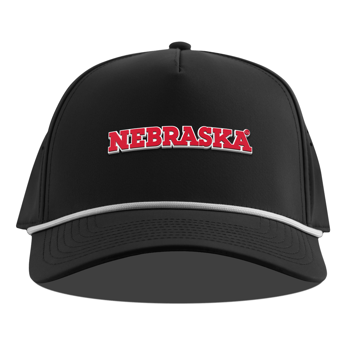 University of Nebraska "Nebraska Block" Curved 5 Panel Rope Black