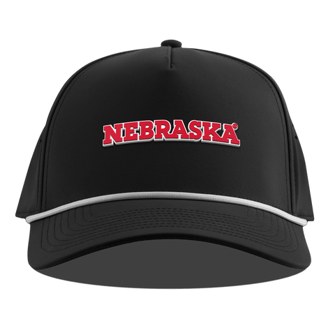 University of Nebraska "Nebraska Block" Curved 5 Panel Rope Black