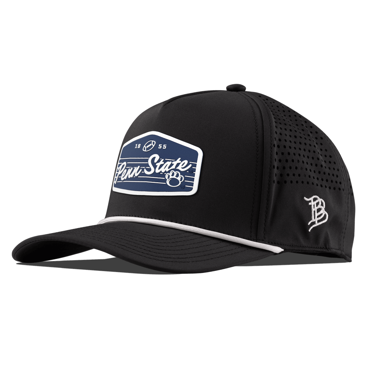 Penn State University "Nittany Lions Football" Curved 5 Panel Rope Black