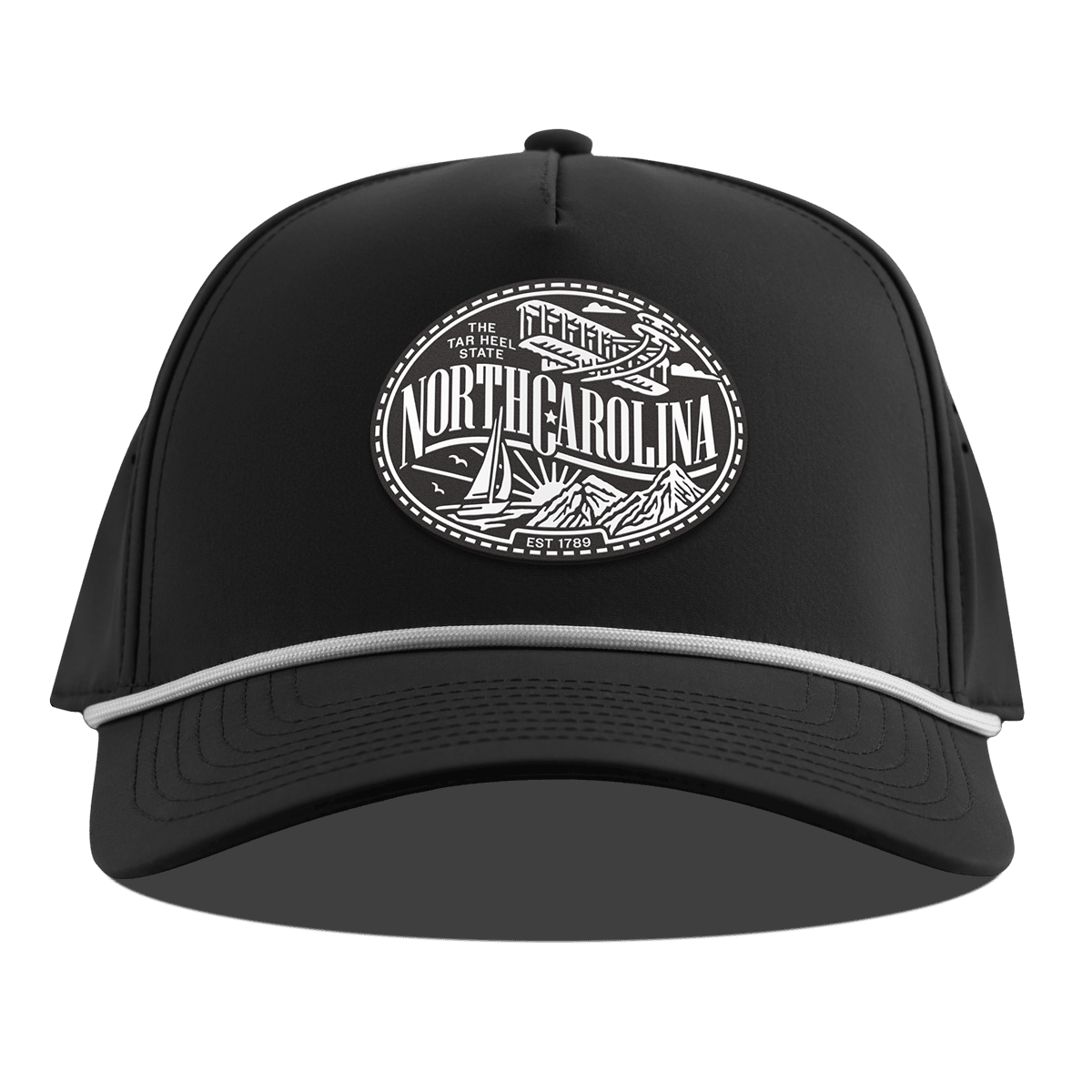 North Carolina Traveler Curved 5 Panel Rope Black