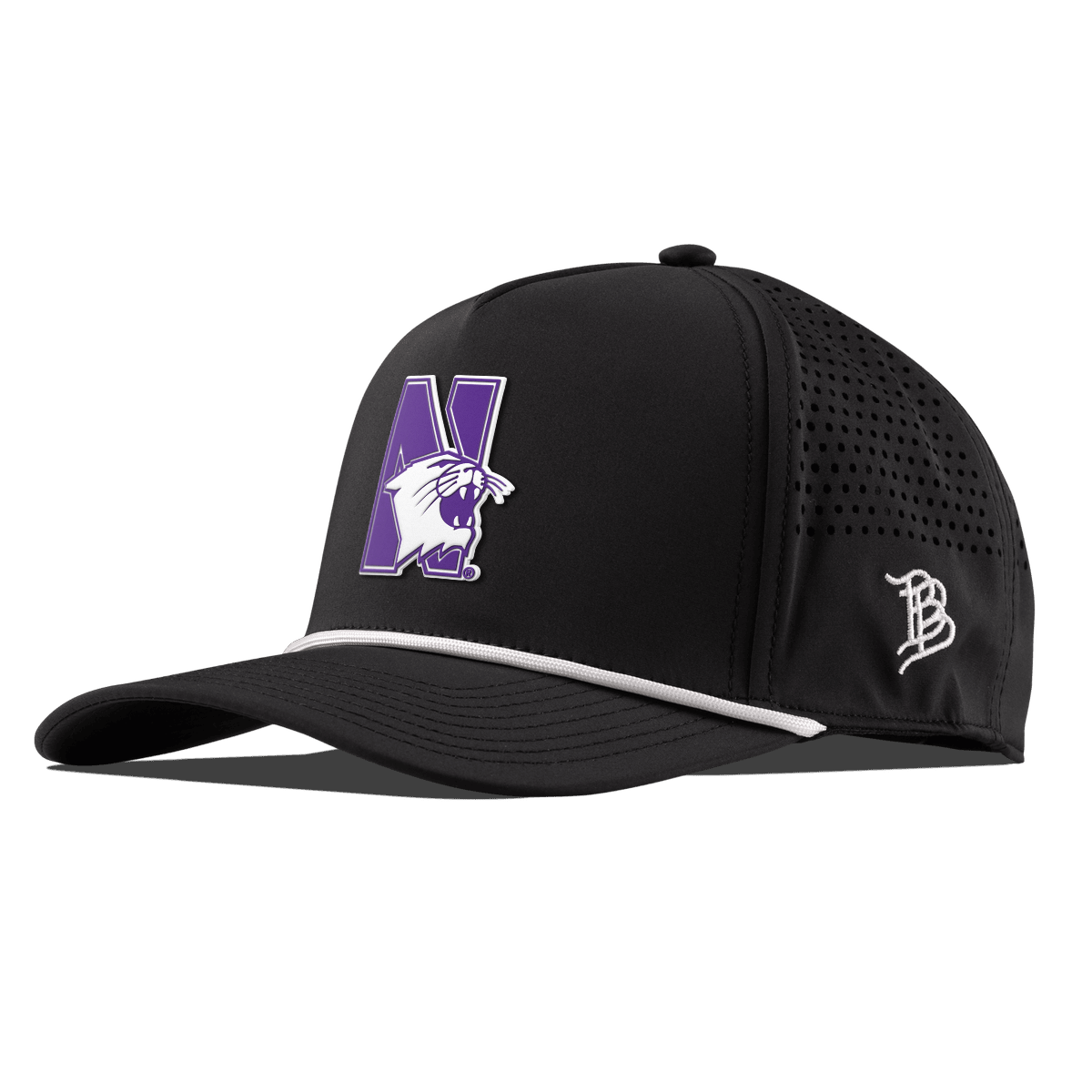 Northwestern University "Northwestern Block Logo" Curved 5 Panel Rope Black