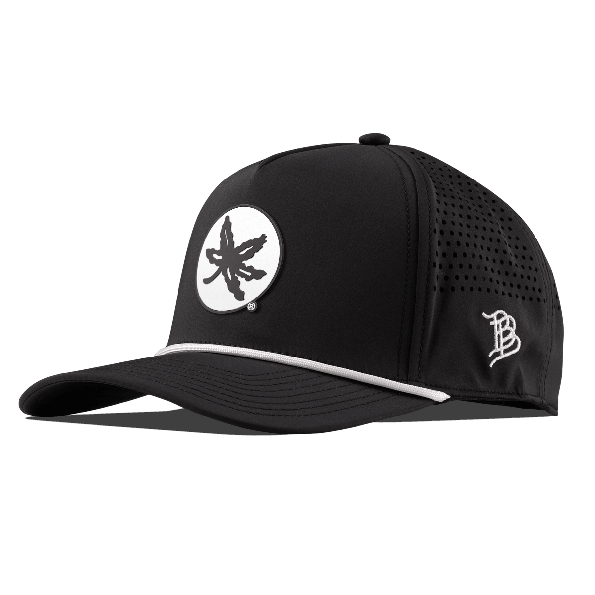 Ohio State University "OSU Buckeye Logo" Curved 5 Panel Rope Black