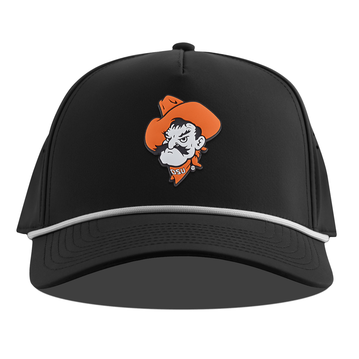 Oklahoma State University "OSU Pistol Pete" Curved 5 Panel Rope Black