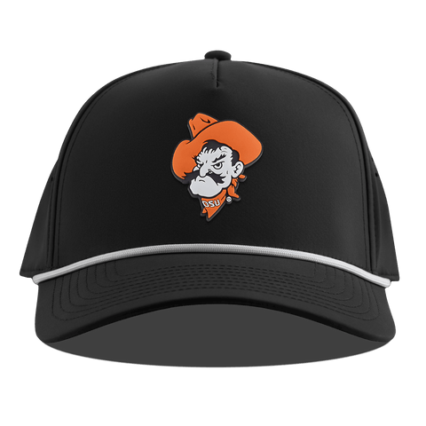 Oklahoma State University "OSU Pistol Pete" Curved 5 Panel Rope Black