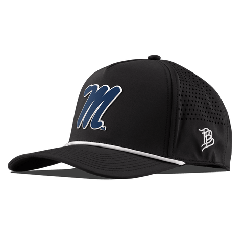 University of Mississippi "Ole Miss Block M Navy" Curved 5 Panel Rope Black