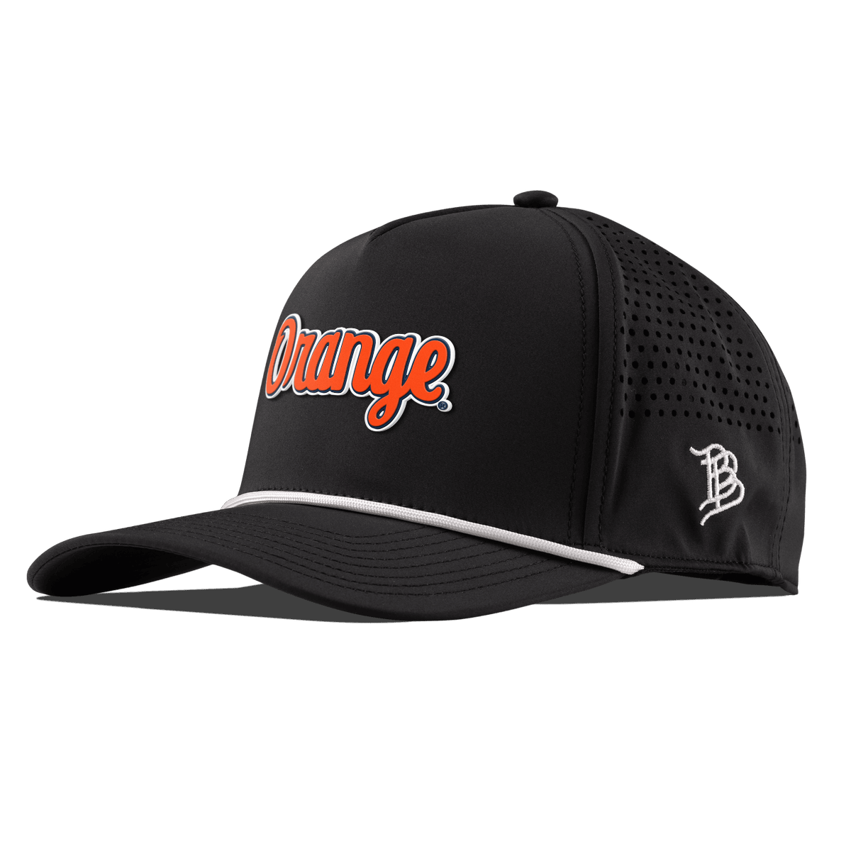 Syracuse University "Orange Throwback Script" Curved 5 Panel Rope Black