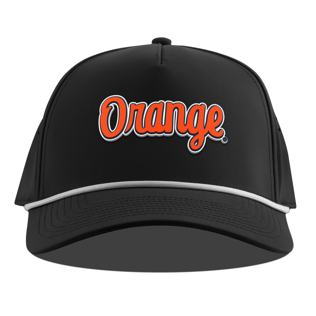 Syracuse University "Orange Throwback Script" Curved 5 Panel Rope Black