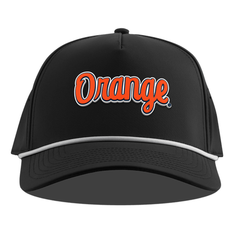 Syracuse University "Orange Throwback Script" Curved 5 Panel Rope Black