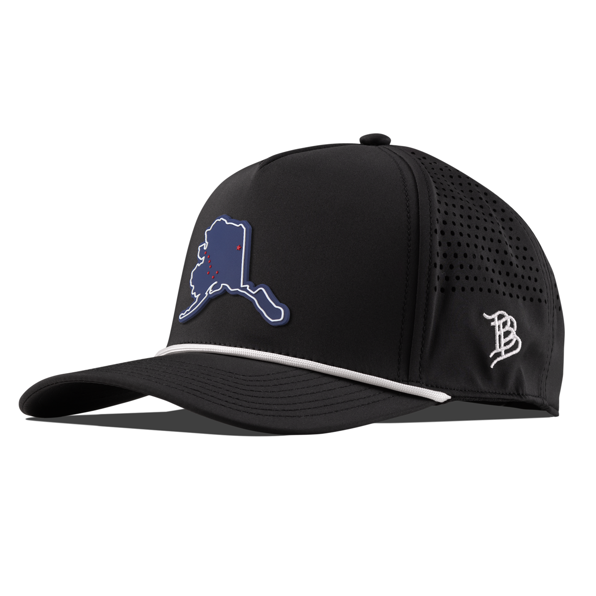 Alaska Patriot Series Curved 5 Panel Rope Black/White