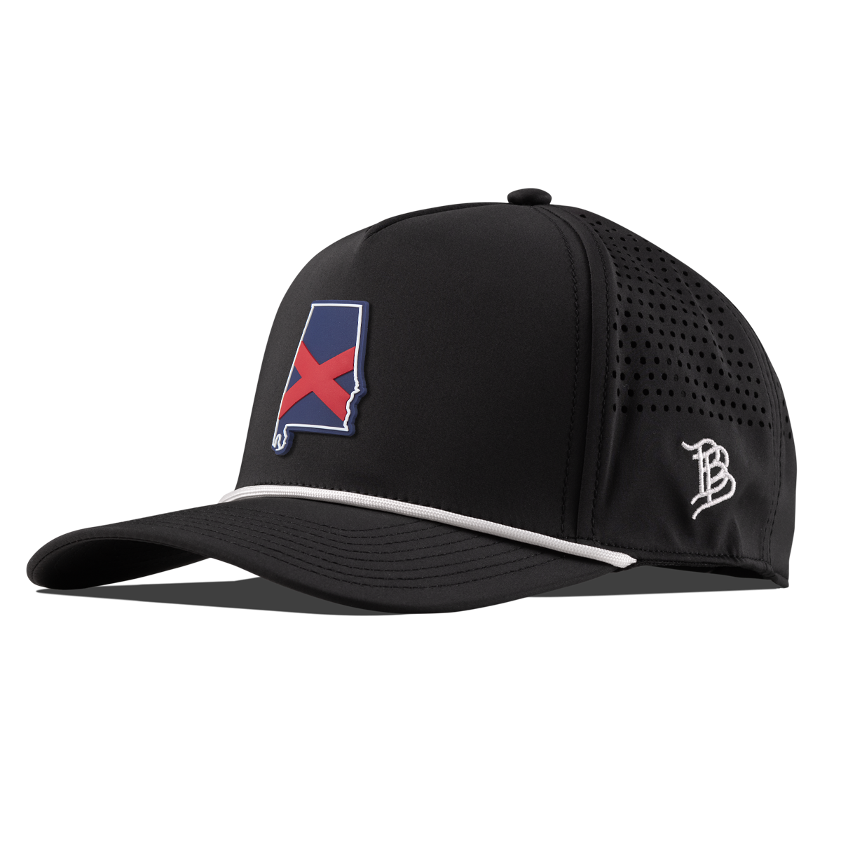 Alabama Patriot Series Curved 5 Panel Rope Black/White