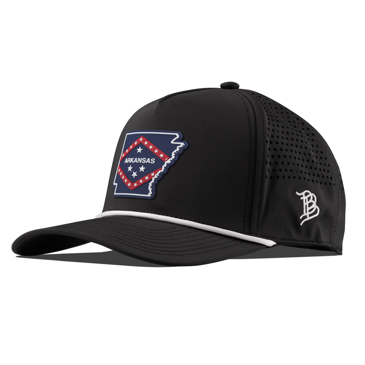 Arkansas Patriot Series Curved 5 Panel Rope Black/White