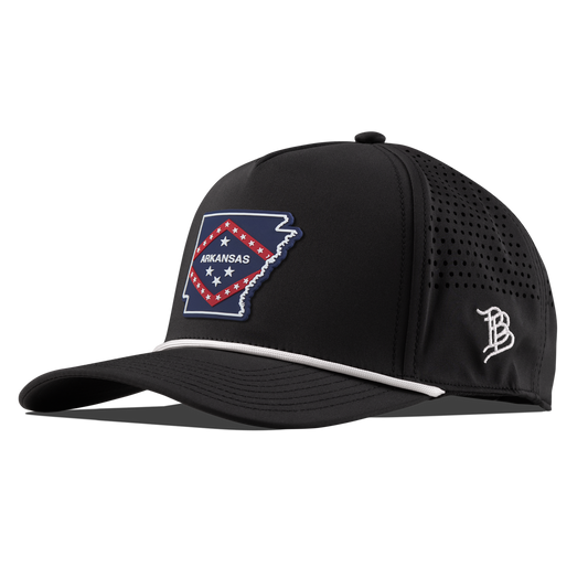 Arkansas Patriot Series Curved 5 Panel Rope Black/White