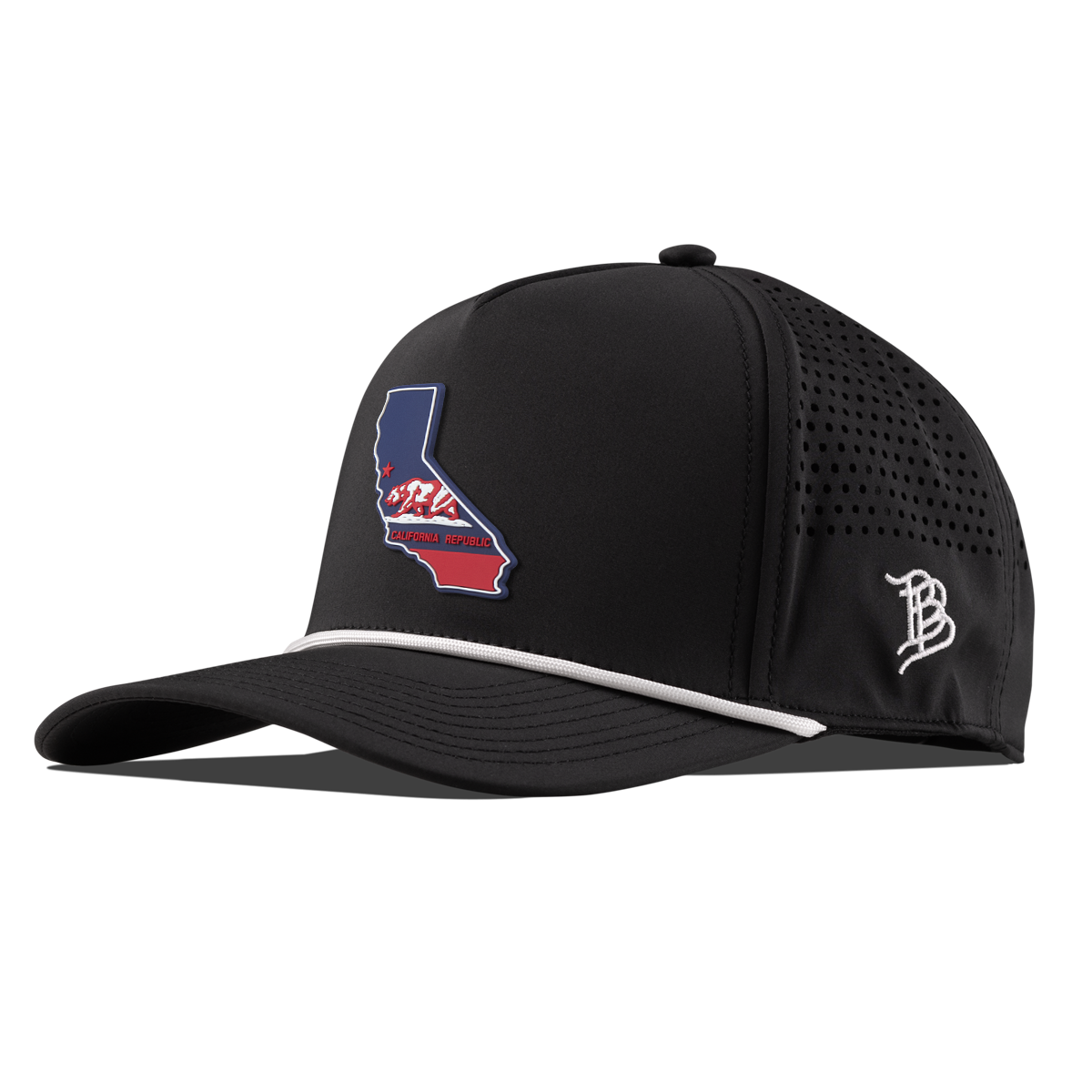 California Patriot Series Curved 5 Panel Rope Black/White