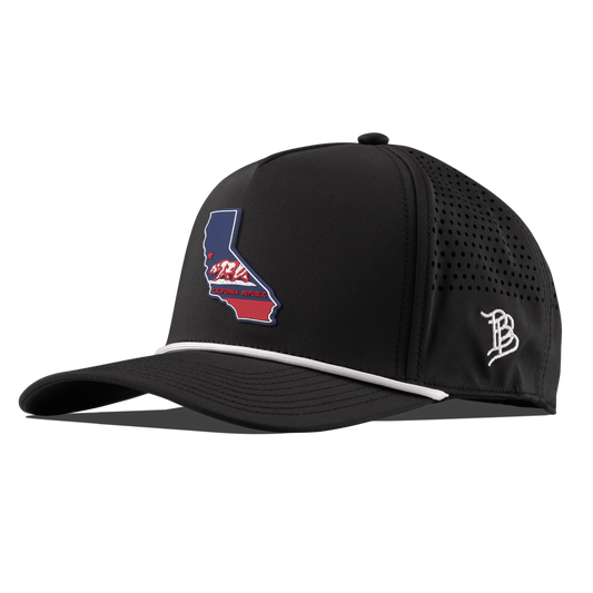 California Patriot Series Curved 5 Panel Rope Black/White