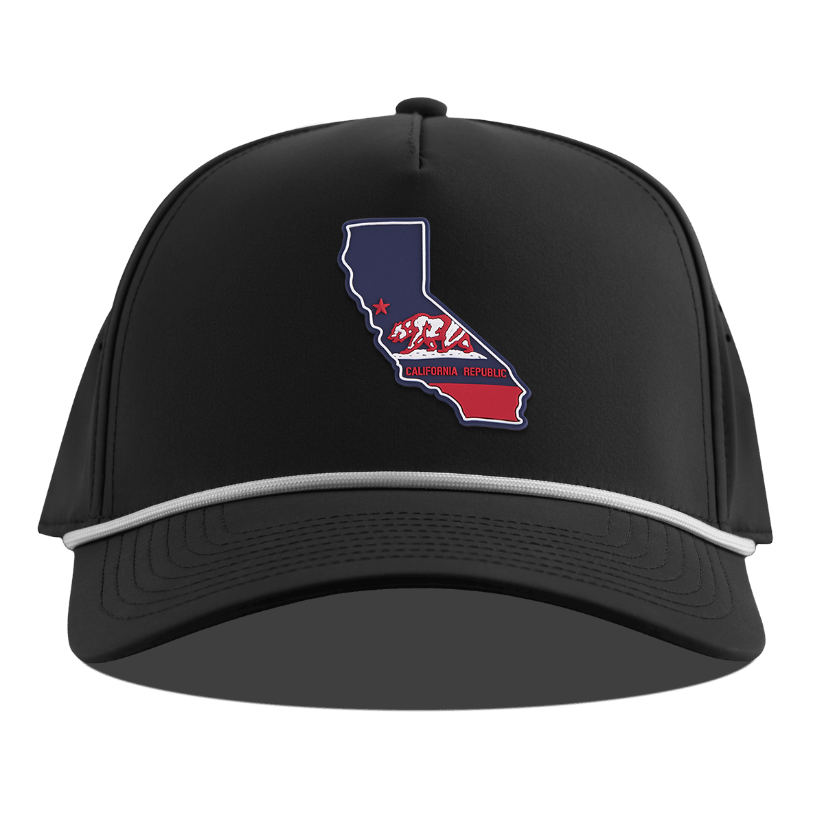 California Patriot Series Curved 5 Panel Rope Black