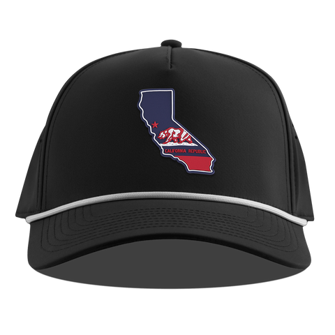California Patriot Series Curved 5 Panel Rope Black