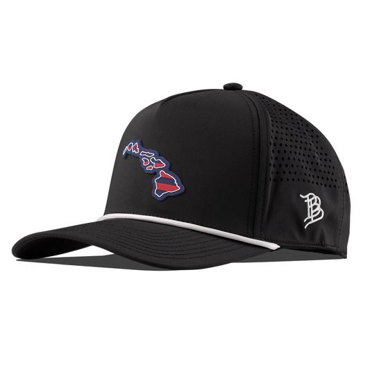 Hawaii Patriot Series Curved 5 Panel Rope Black/White