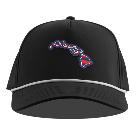 Hawaii Patriot Series Curved 5 Panel Rope Black