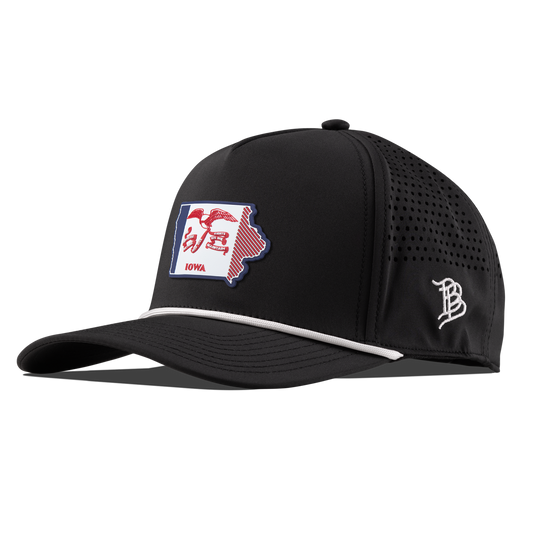 Iowa Patriot Series Curved 5 Panel Rope Black/White