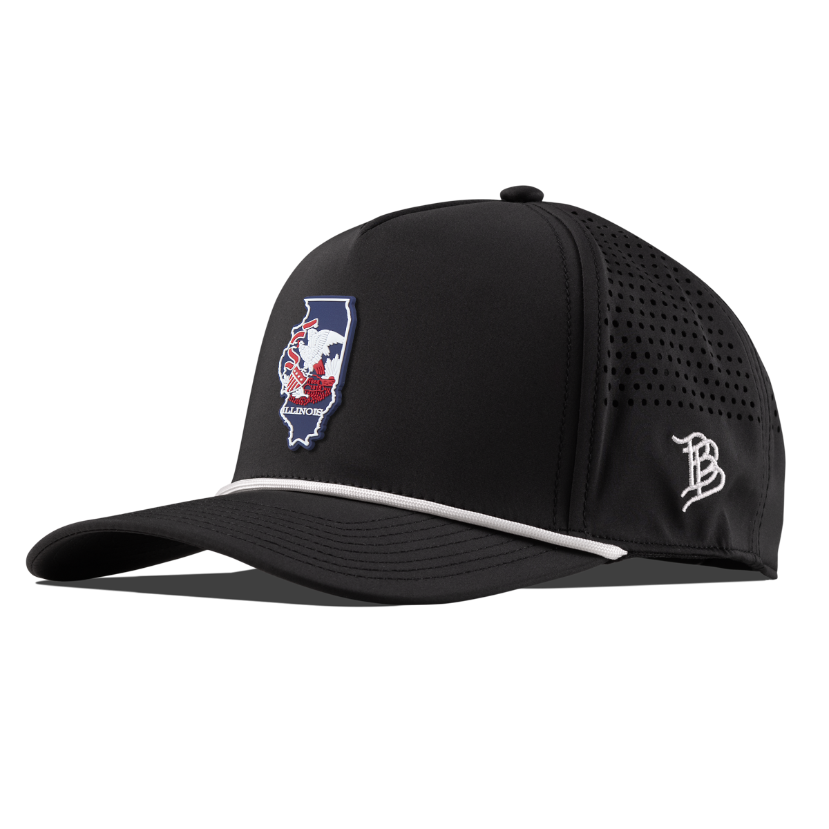 Illinois Patriot Series Curved 5 Panel Rope Black/White